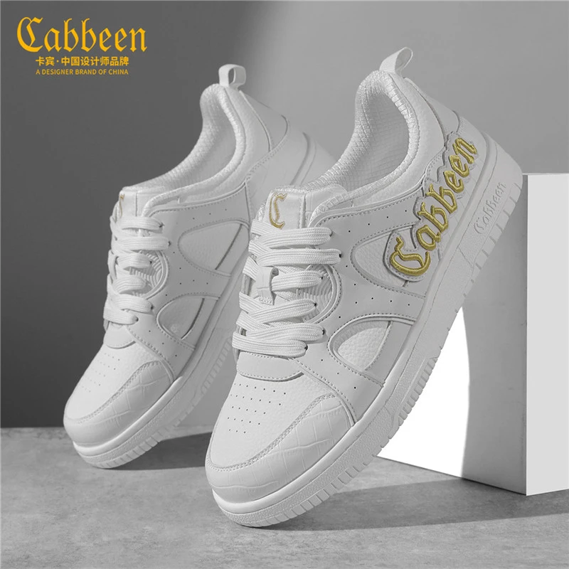 卡宾休闲板鞋男款2025新款秋冬高级感小众低帮小白鞋子男百搭潮鞋
