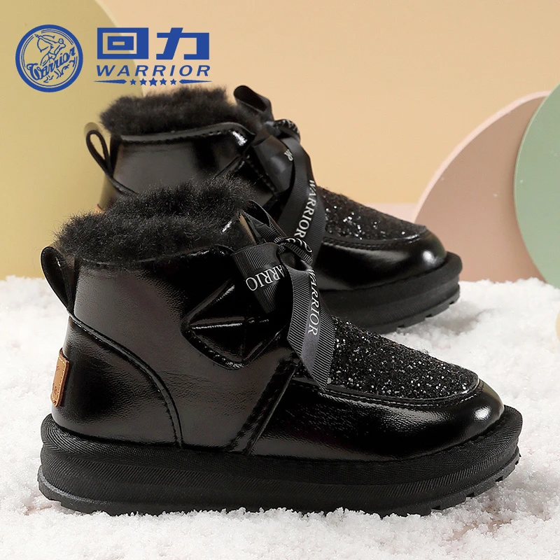 Warrior/回力冬季新款2025年儿童女童雪地靴时尚保暖舒适棉靴1082