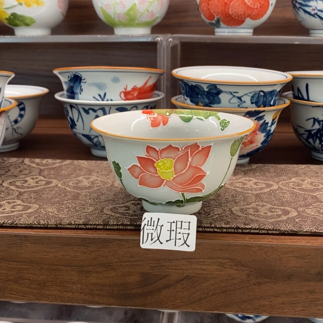 釉下彩老陶泥手工绘制