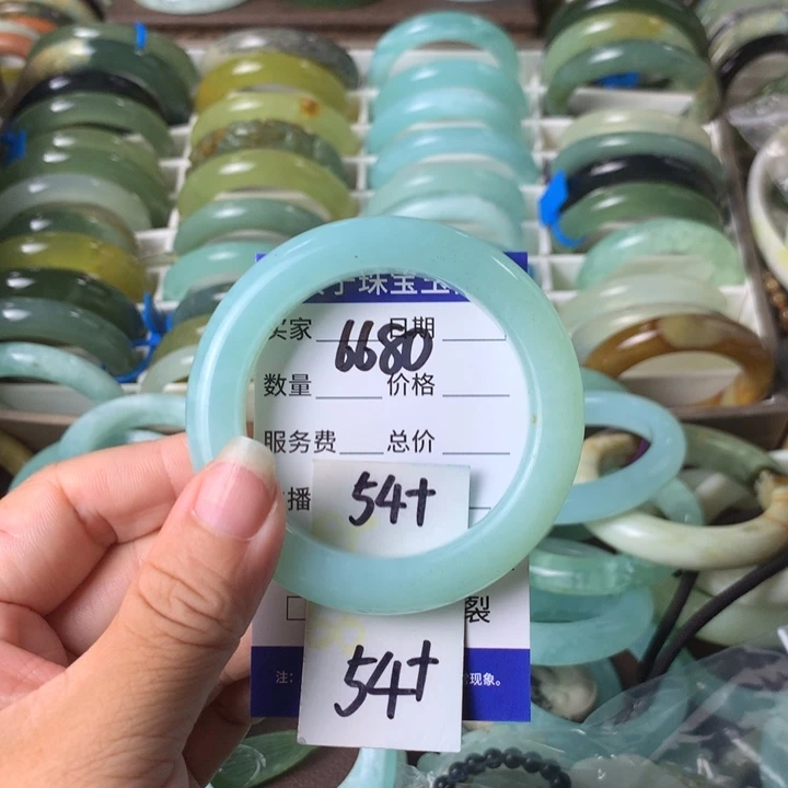 未镶嵌蛇纹石玉手镯6680
