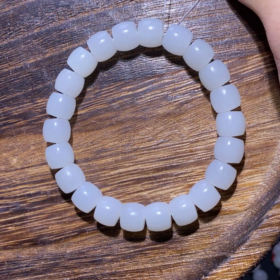 和田玉未镶嵌手链10mm直切福利款