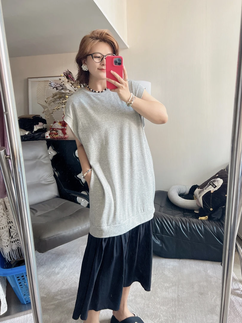 【YIN·FEIFEI｜云赫】2025新品拼接款显瘦亲肤休闲减龄连衣裙女