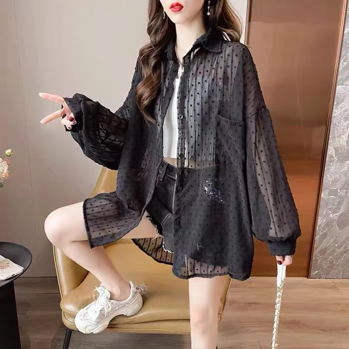 (XI ZI女装）休闲时尚提花韩系透气防洒休闲洋气衬衣外套#86328