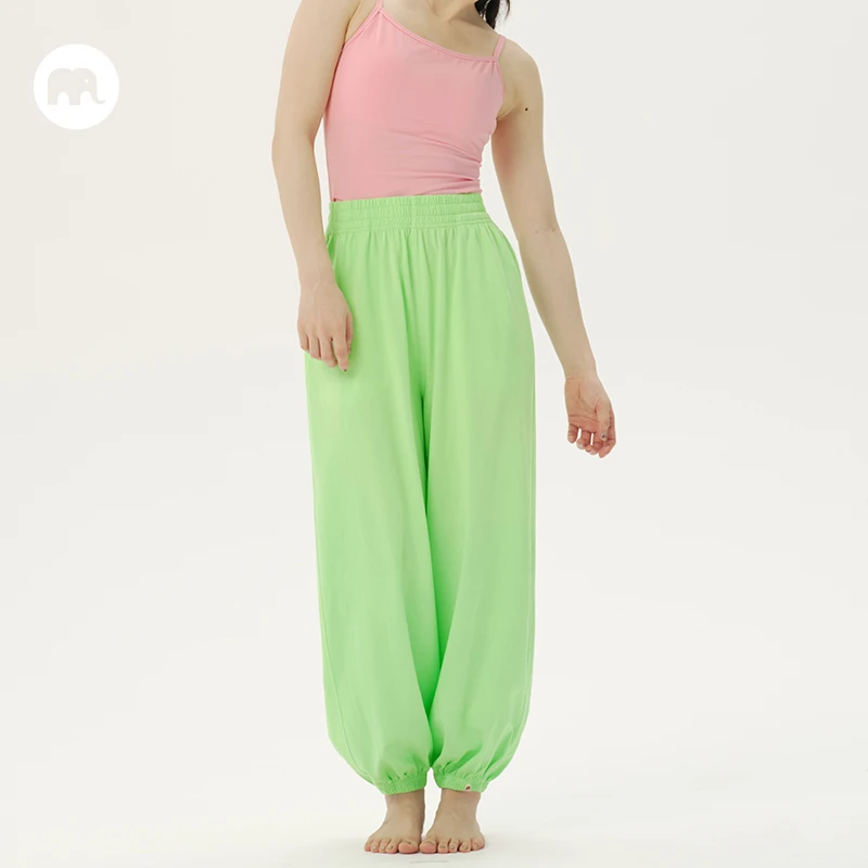 omshan·basic 纯棉宽松束脚灯笼裤 带内抽绳口袋日常休闲瑜伽裤