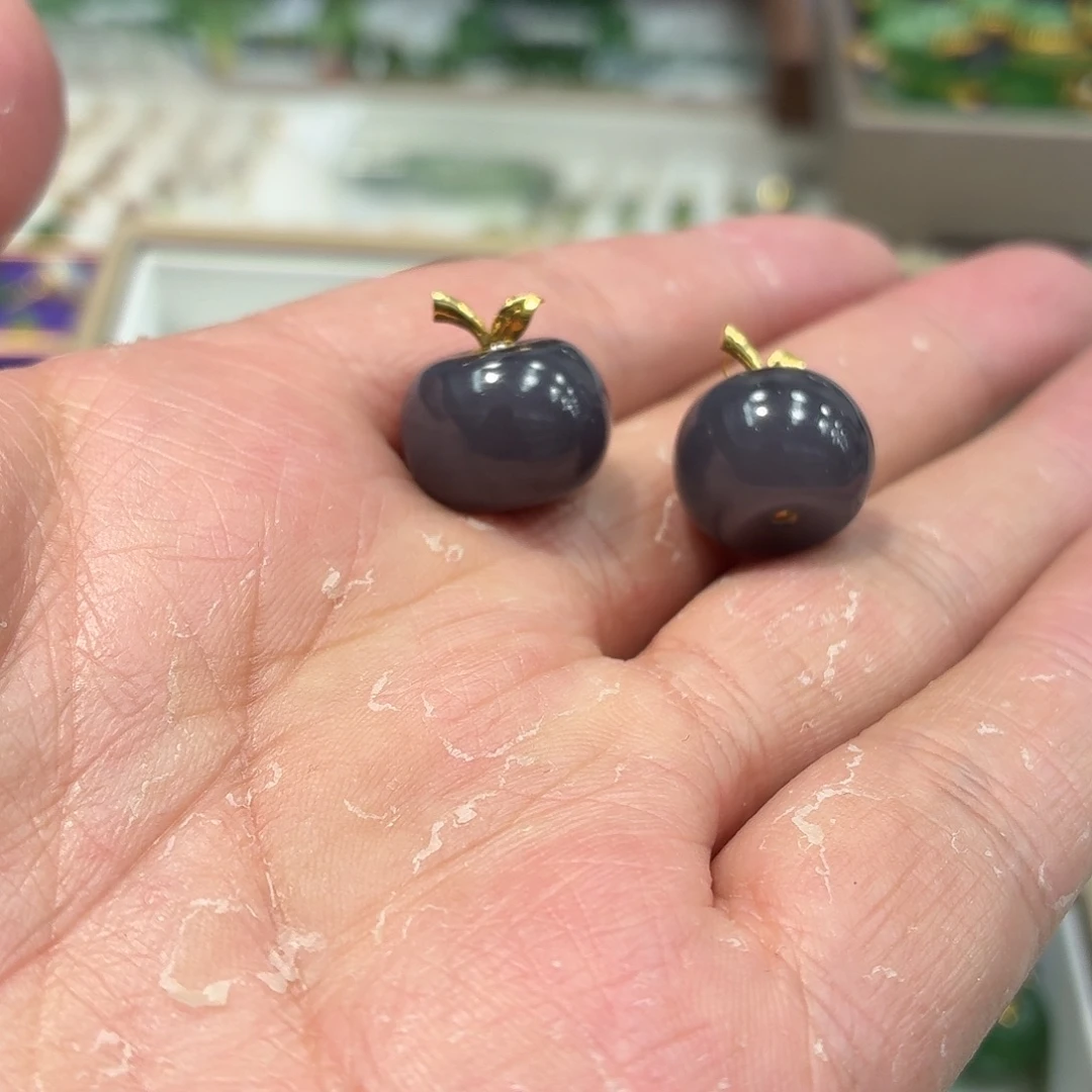 和田玉18K金镶嵌耳饰多样性发货拍一发一