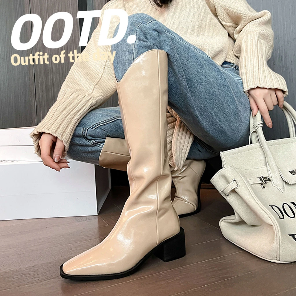 1114-3/5cm牛皮长筒靴