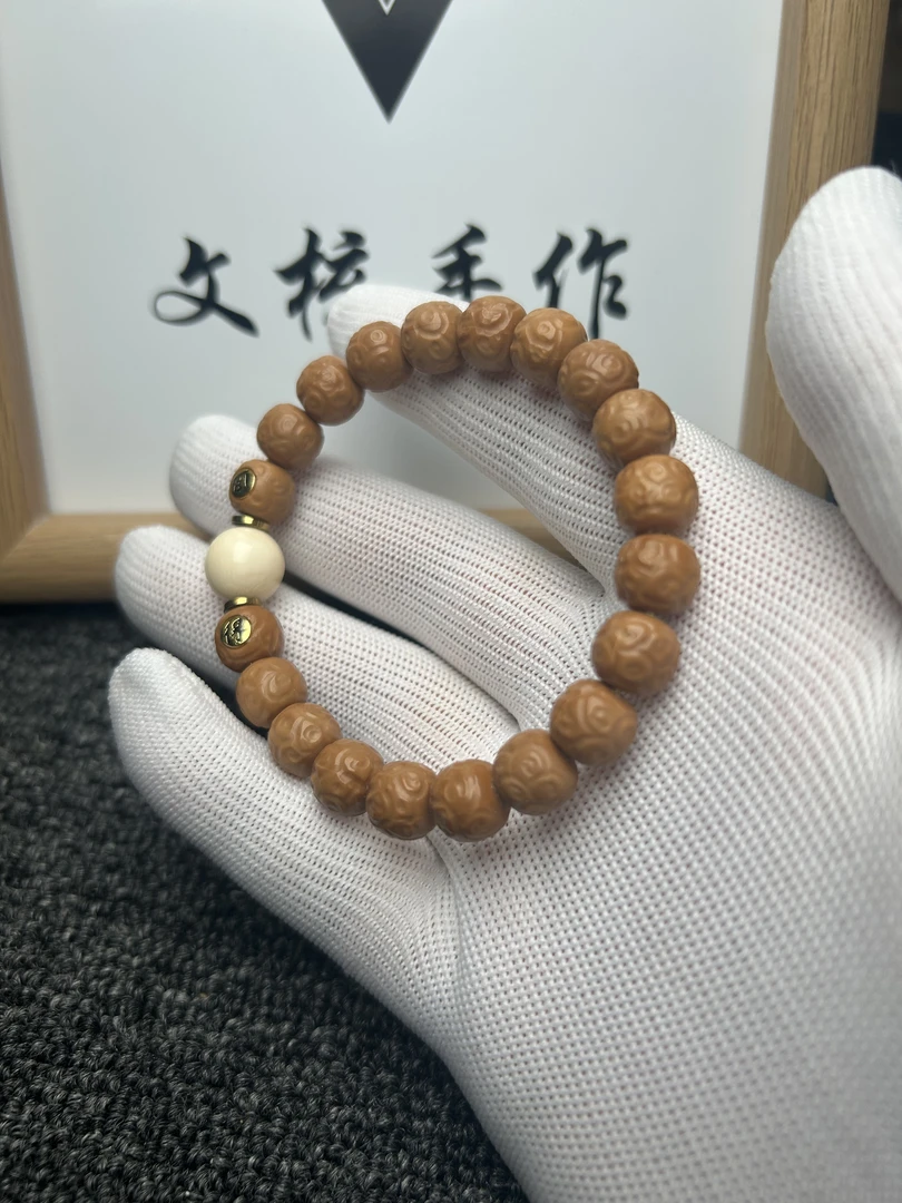 【博古无相】微全品手工微全品猴头手串雕刻洛宁产地出品核手雕刻