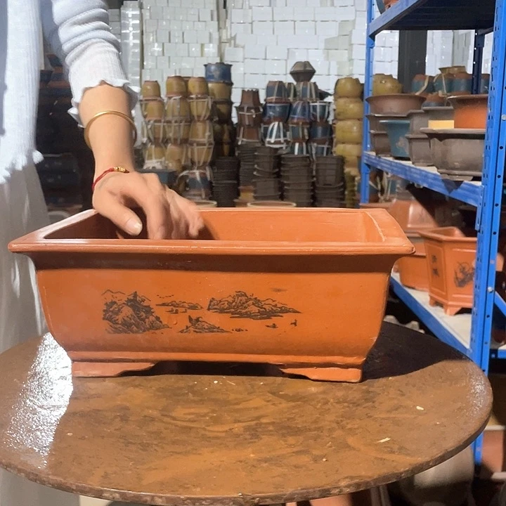 32红色马槽花盆花盆