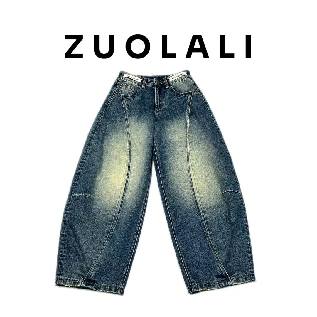 ZUOLALI/左拉励【记忆胶囊】秋季牛仔复古洗水设计-高腰堆堆裤