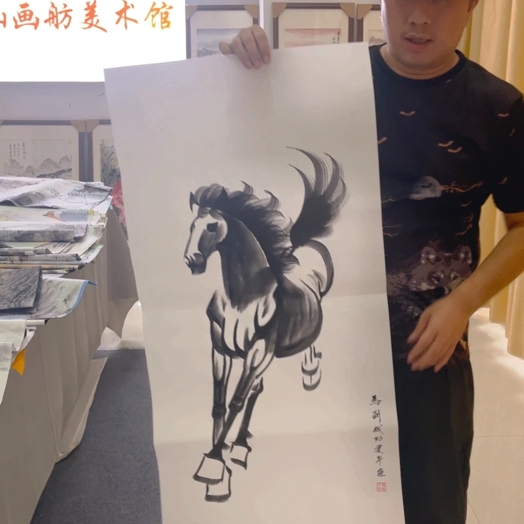 国画象山画舫手绘精品