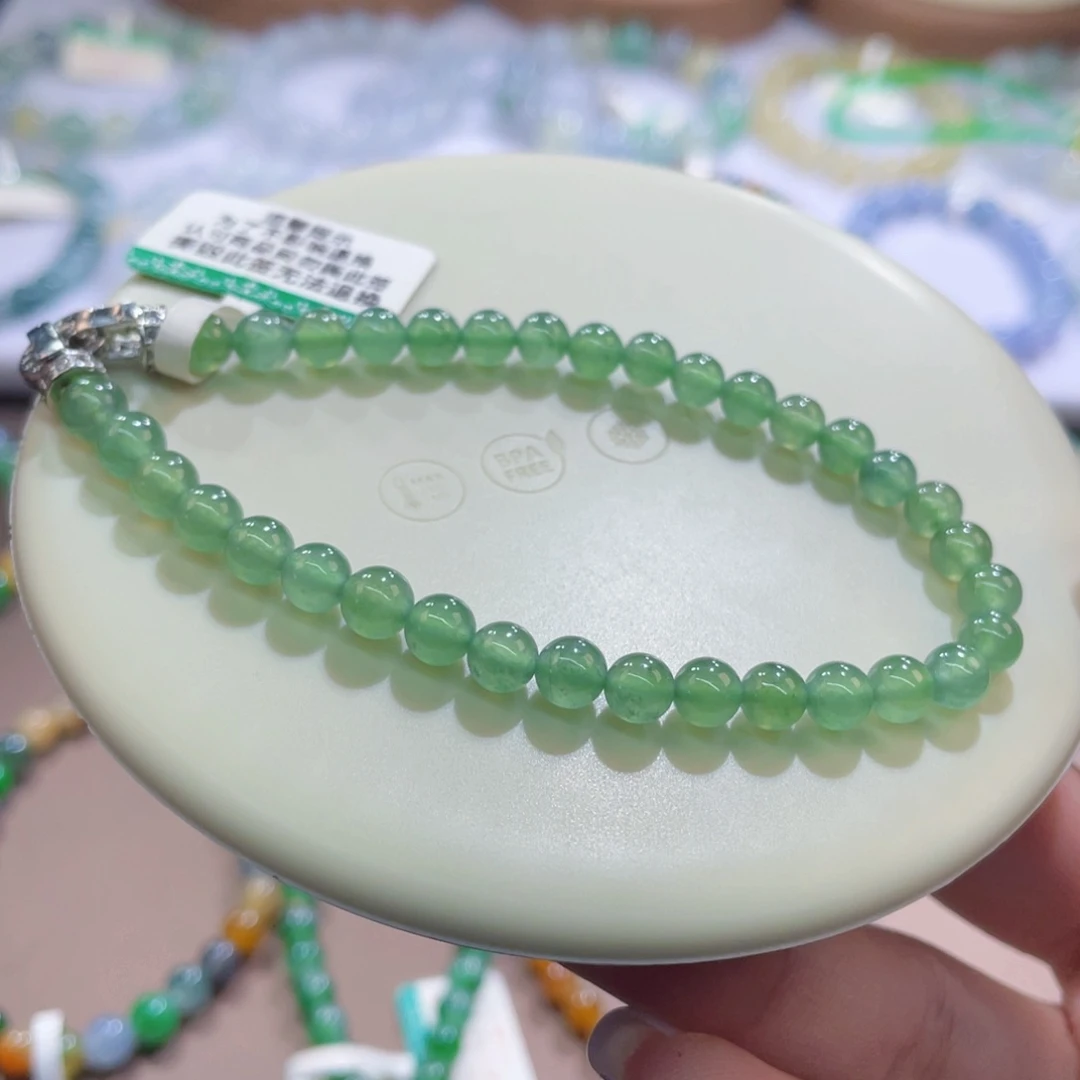 未镶嵌手链翡翠湖水绿卡5