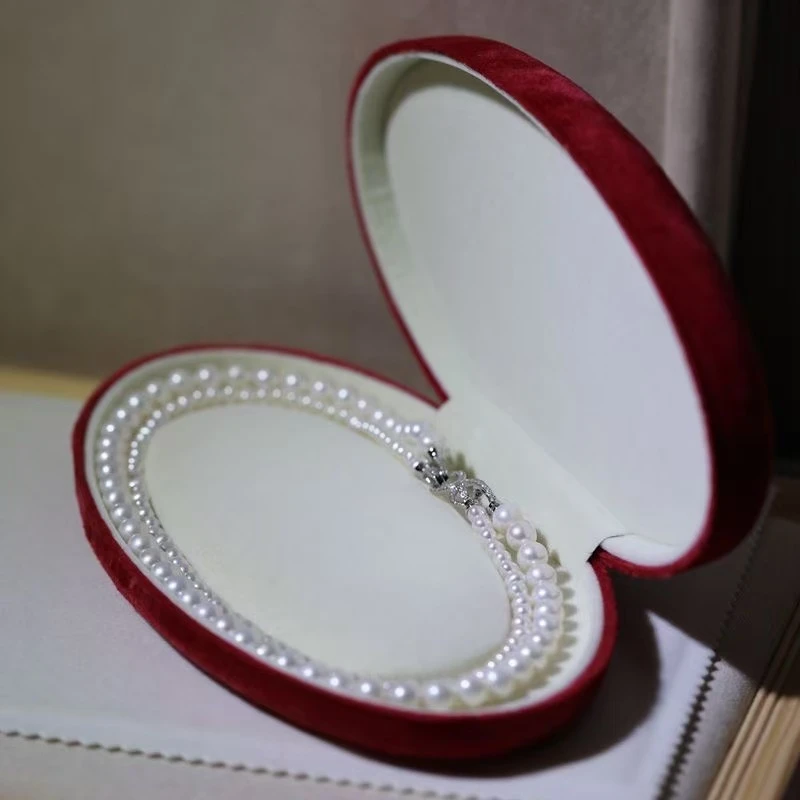 【爆款】贝珠正圆双层叠搭4+8mm大小珠8字扣项链