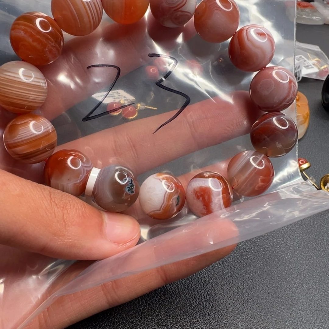 南红玛瑙未镶嵌配饰23号南红手串14+微瑕