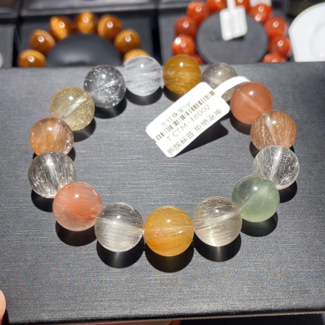 水晶手链未镶嵌彩兔毛13mm左右