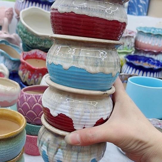 多肉绿植陶瓷花盆9.9包邮