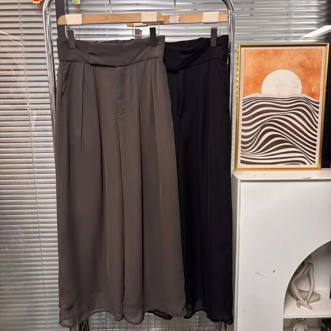 【外贸精品】5012 通勤宽松纯色阔腿垂感 休闲裤