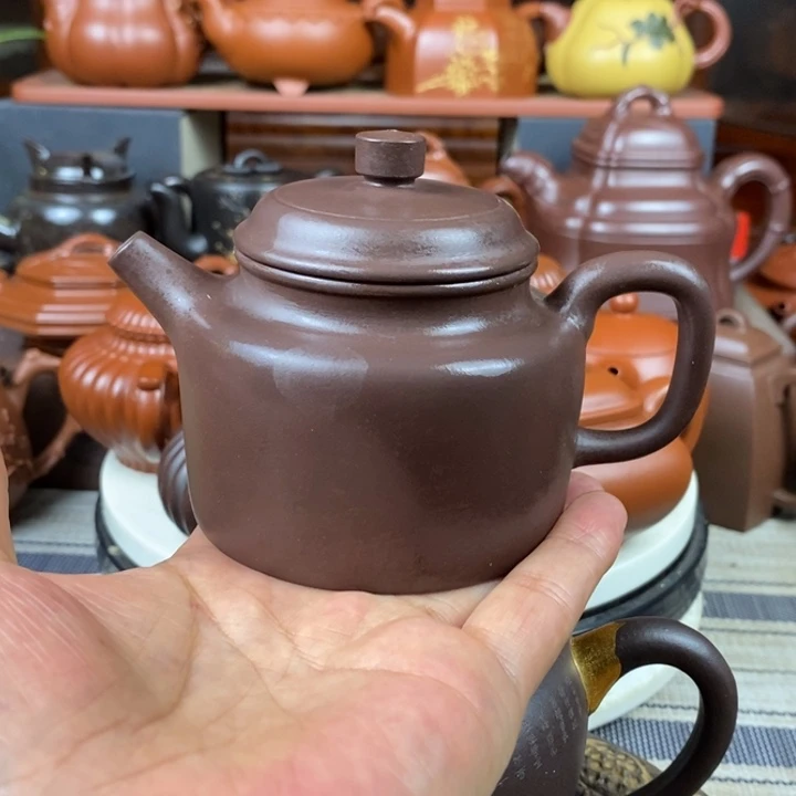 茶壶紫砂高德钟220cc原矿老紫泥特价