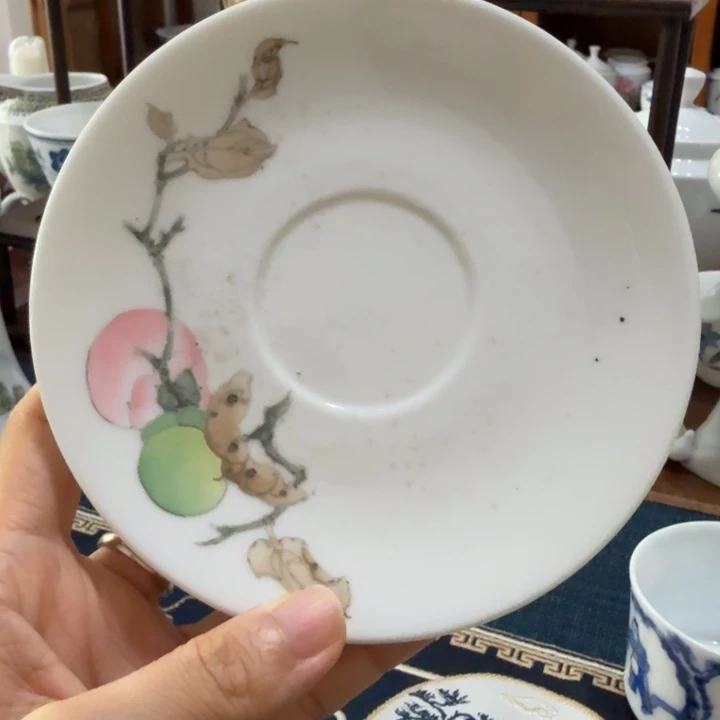 醴陵釉下手绘柿子花13.8瑕疵