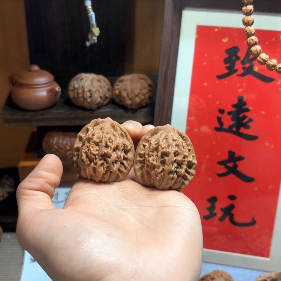 无***人把件文玩核桃麦穗虎头核桃