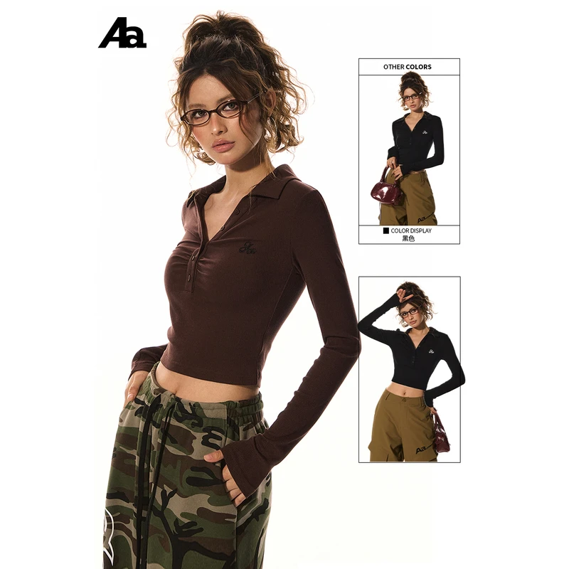 ACME AURA 美式复古polo领长袖打底衫