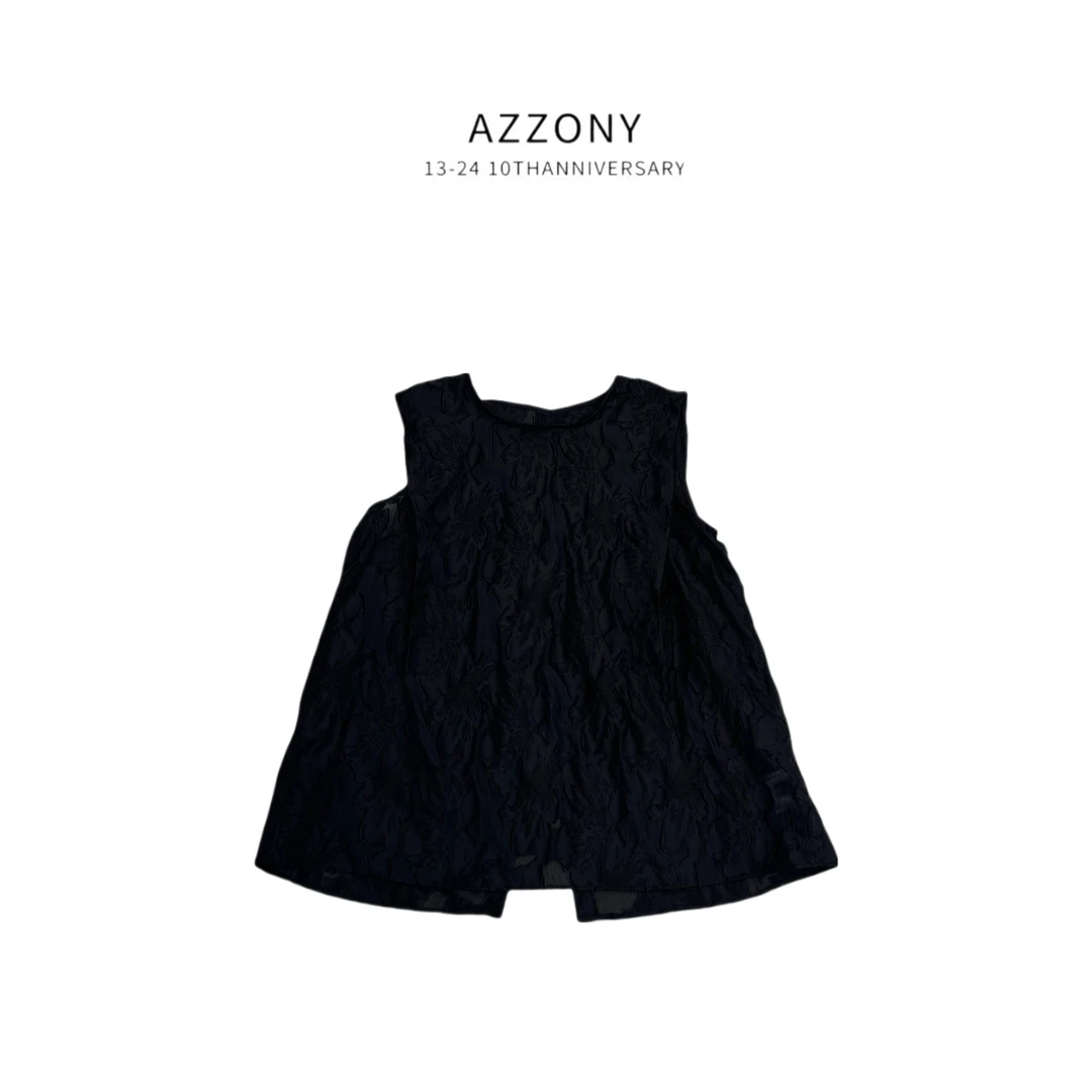 Az LongQuan 提花后纽扣背心 2025夏季设计师时尚小众新款 CT661