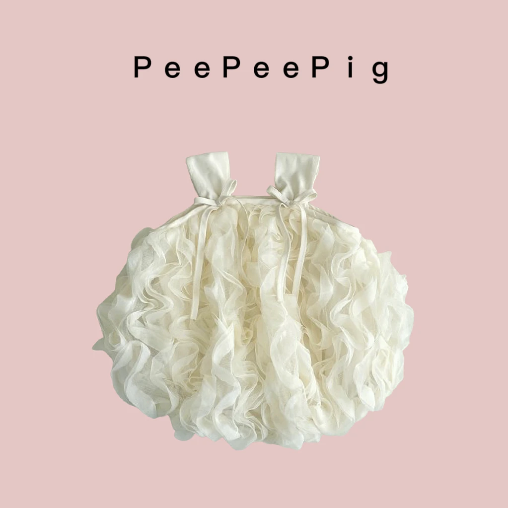 夏季新款小众设计哈衣蕾丝洋气女童公主裙时尚爬服 - 12190#