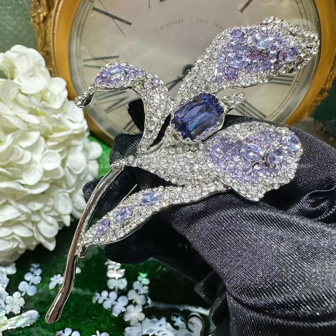 铜合金胸针 紫玉兰花精致百搭胸针