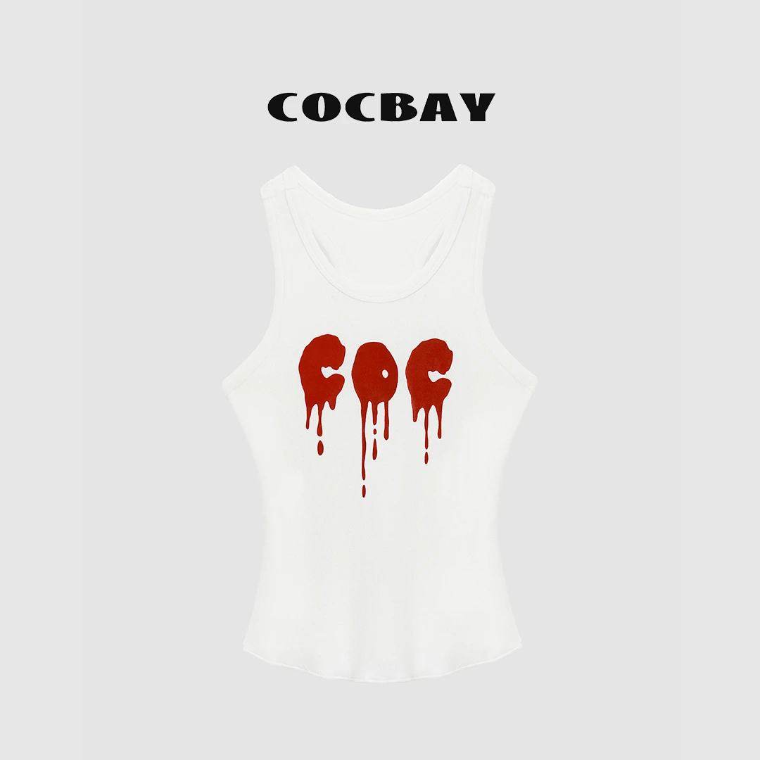 COCBAY-Urban Drift|形象款时尚肤感休闲字母印花工字背心YB0019