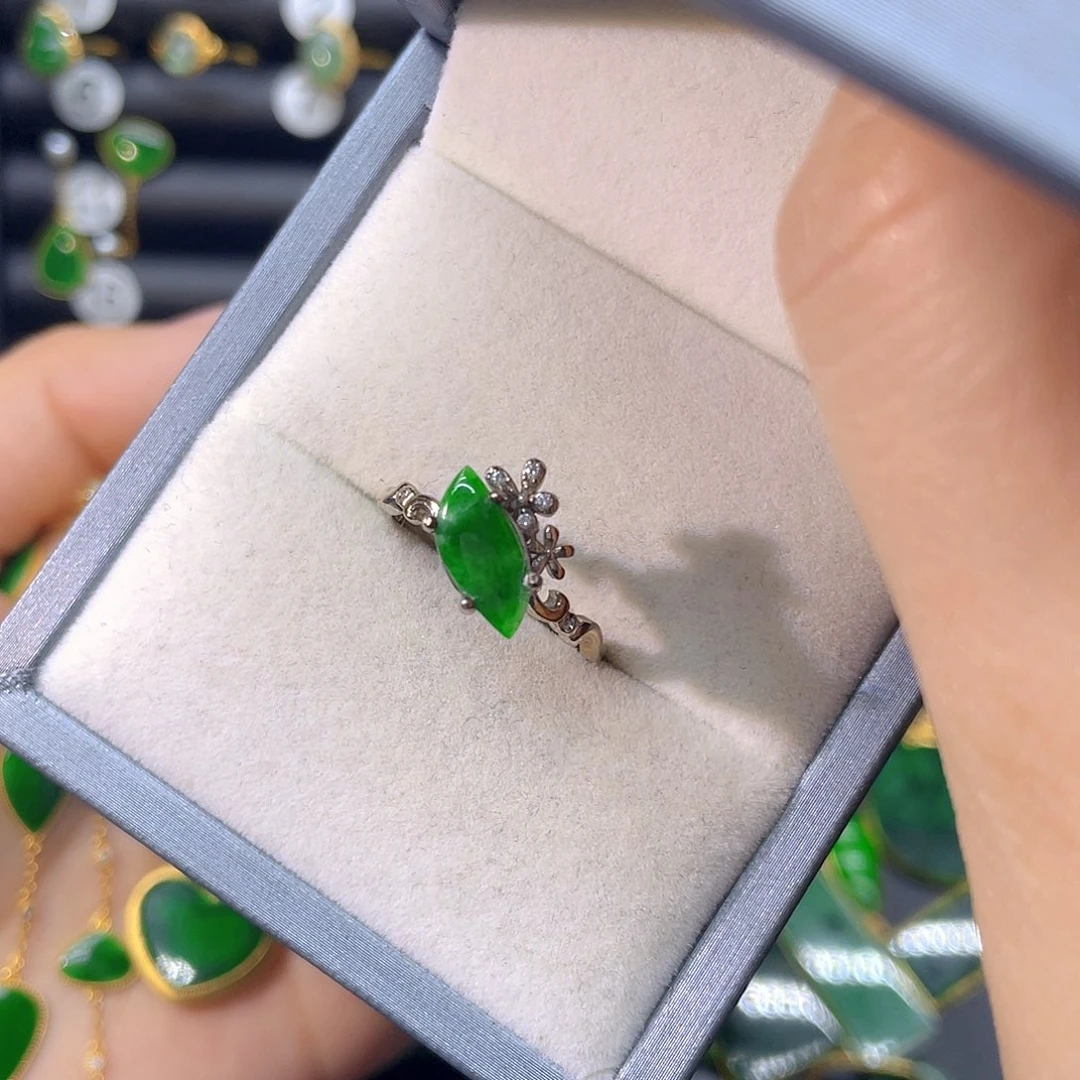 翡翠银S925镶嵌戒指