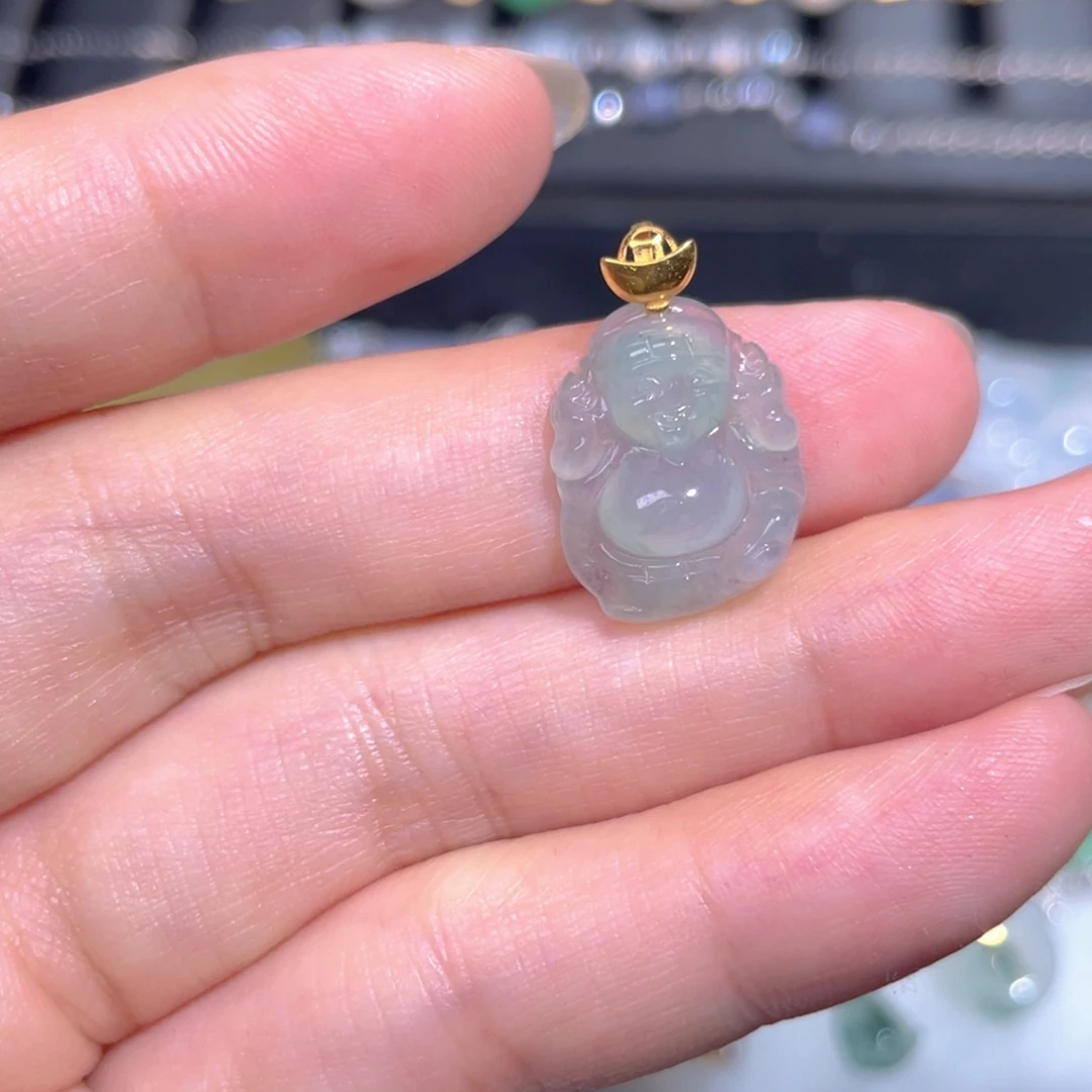 颈饰18K金镶嵌翡翠翡翠