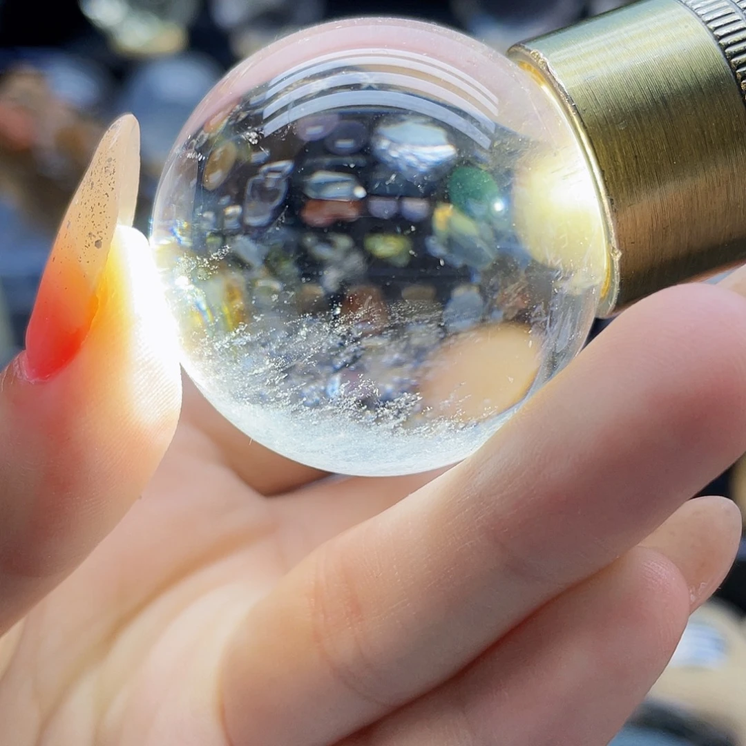 珠宝半成品未镶嵌水晶天然白水晶40mm