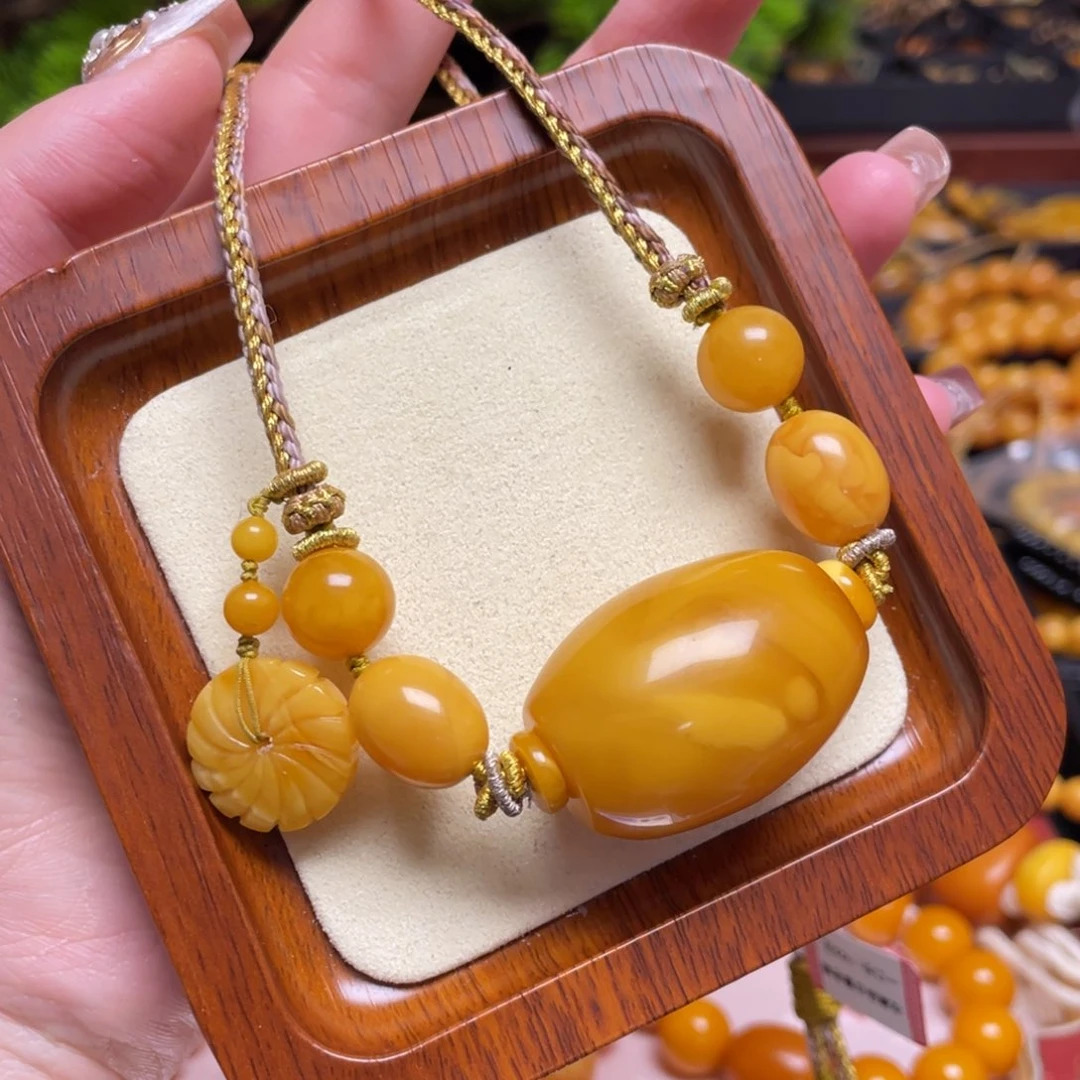 蜜蜡颈饰未镶嵌项链