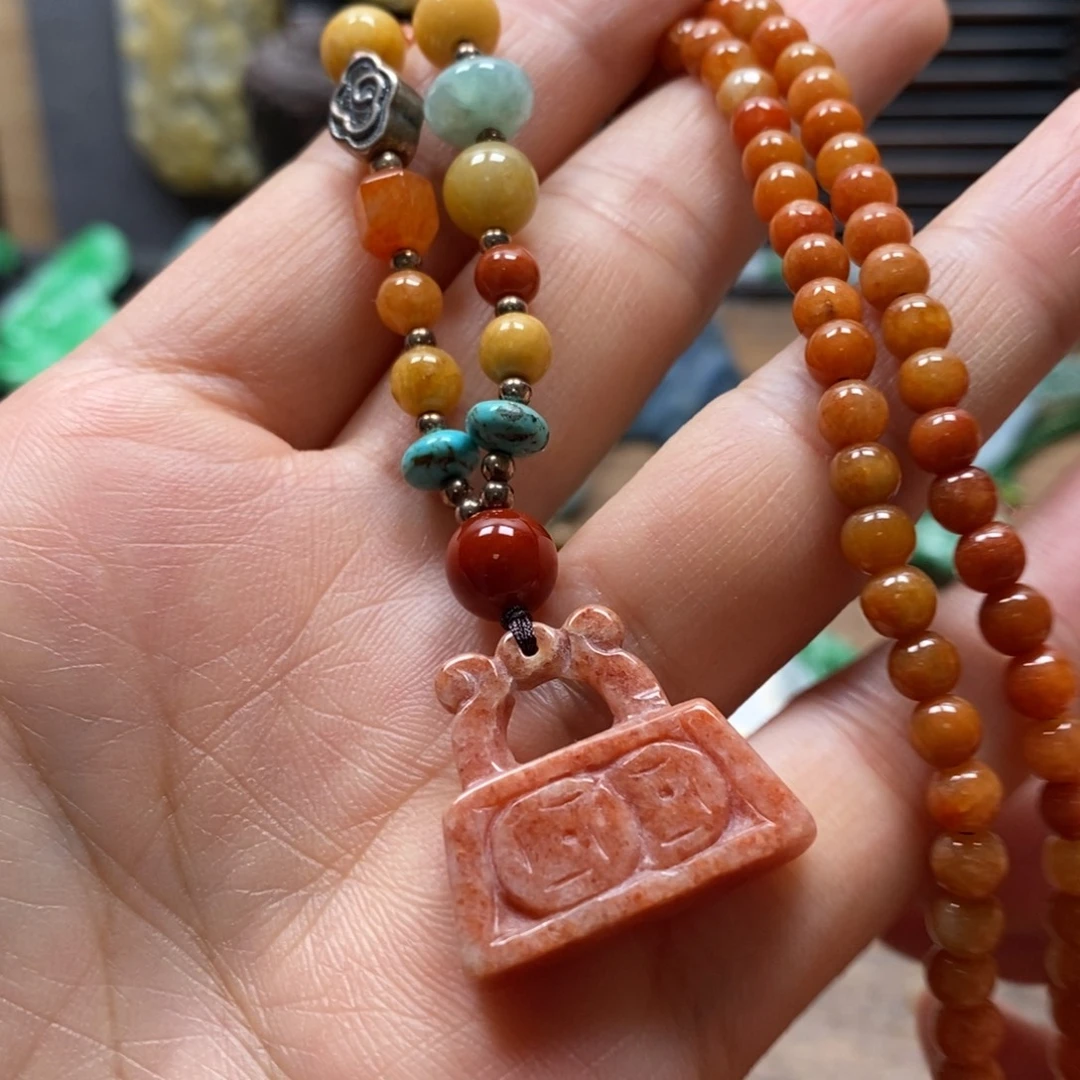 翡翠未镶嵌颈饰复古国风