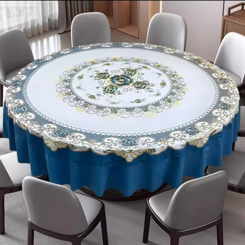 高级感加厚防水防油防烫圆形家用新中式餐桌布台布家用空调挡风帘