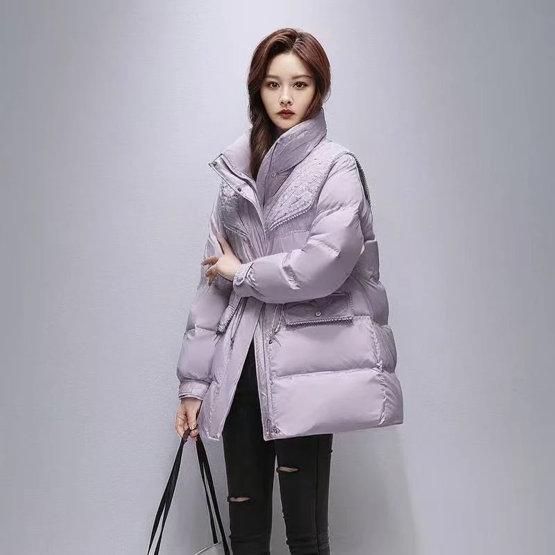 气质小香羽绒服女中长款修身显瘦外套3301