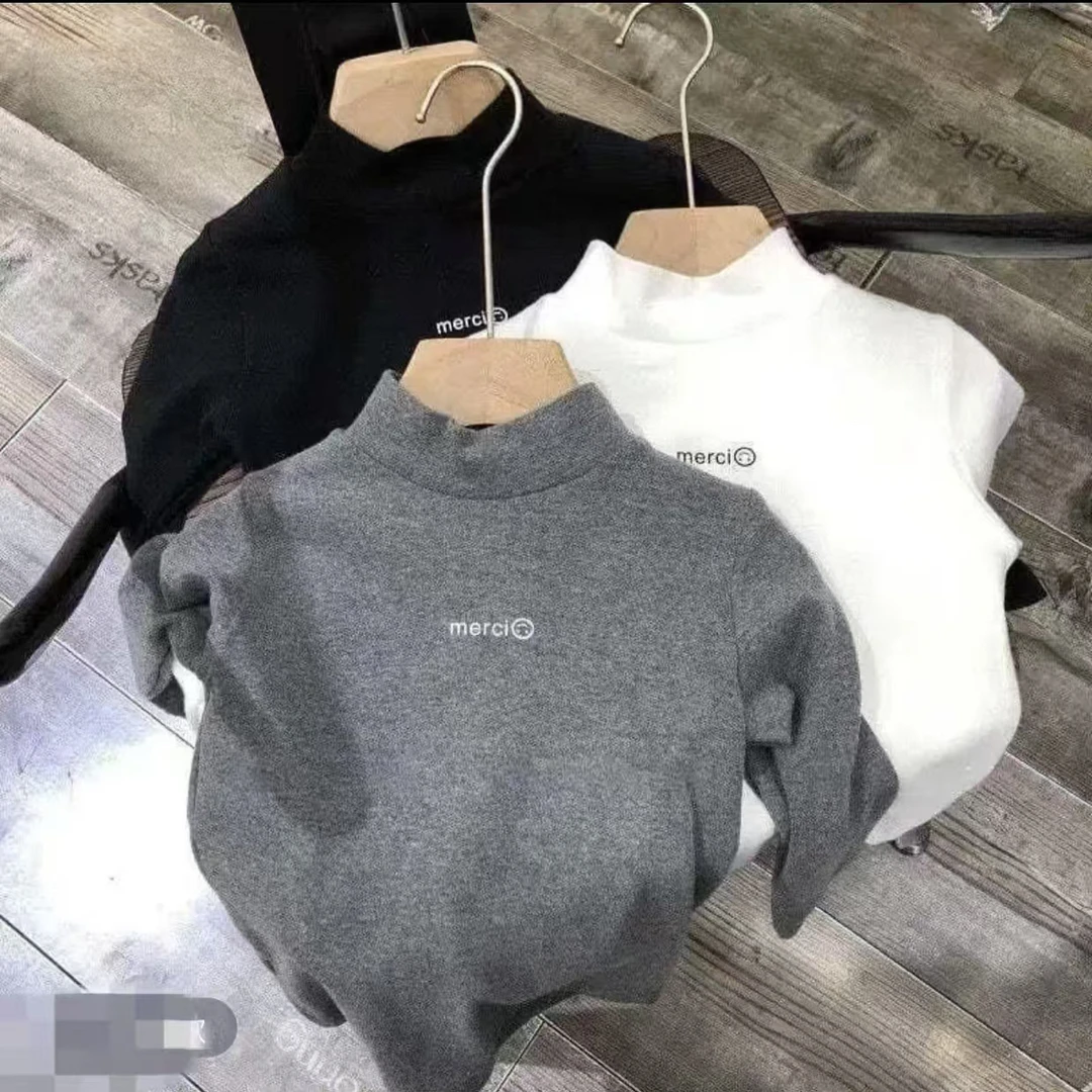 2025百搭时尚打底衫儿童保暖长袖半高领秋冬