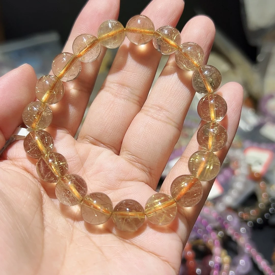 水晶手链未镶嵌金发晶11毫米35号