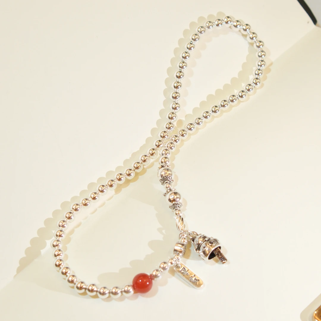 足银手链 A901招财猫手链珠珠时尚百搭轻奢气质