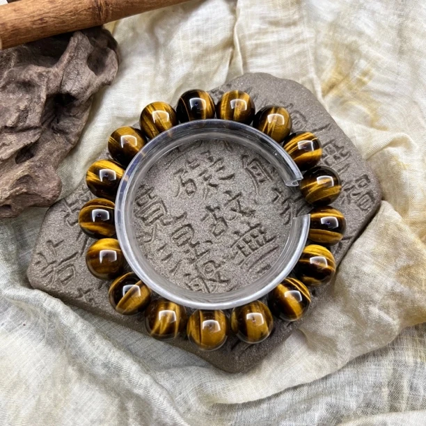 【鲍发户】闪电纹12mm天然虎眼石