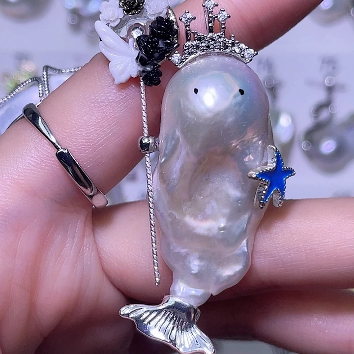 *****淡水珍珠银S925镶嵌颈饰16