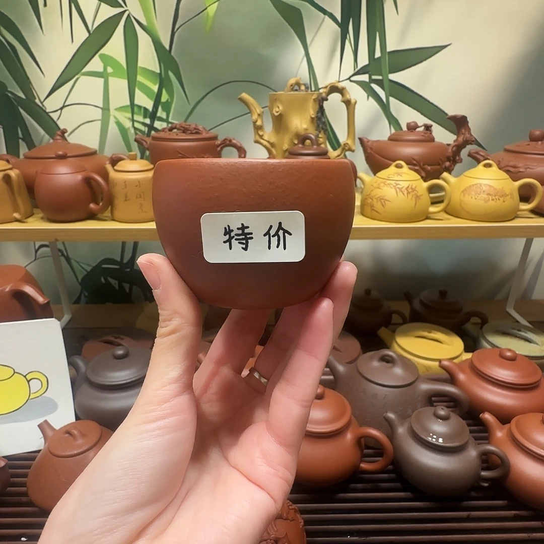 茶杯紫砂限时特价国工蒋洁全手工朱泥大红袍主人杯100cc