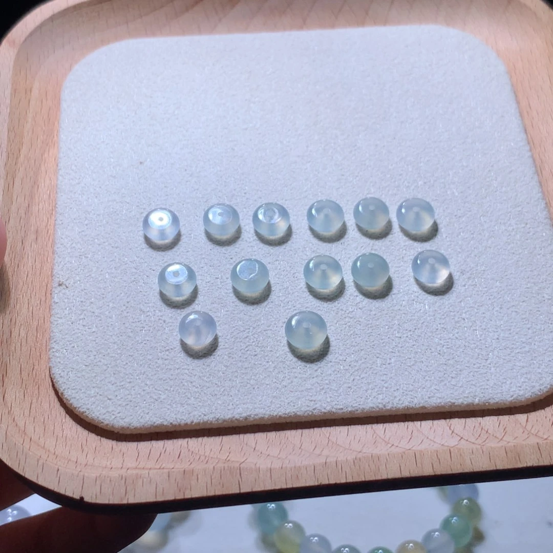 翡翠散珠平安扣提溜7m m