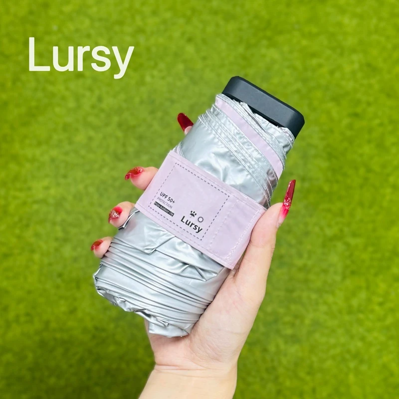 Lursy防晒伞肽银遮阳伞三折超轻伞隔离UV防紫外线薄款太阳伞