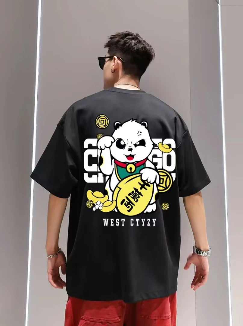 423#纯棉短袖T恤大码卡通动漫休闲夏季时尚宽松男女潮流情侣ins