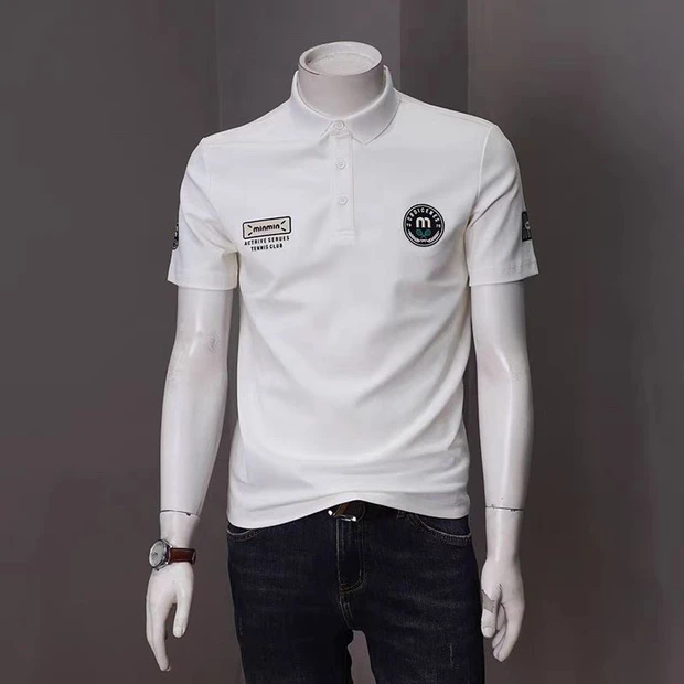 男短袖夏季Polo衫休闲修身POLO衫t恤男士白色翻领半袖男装