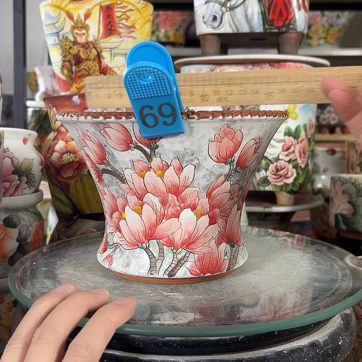 景德镇手绘花盆满38包邮