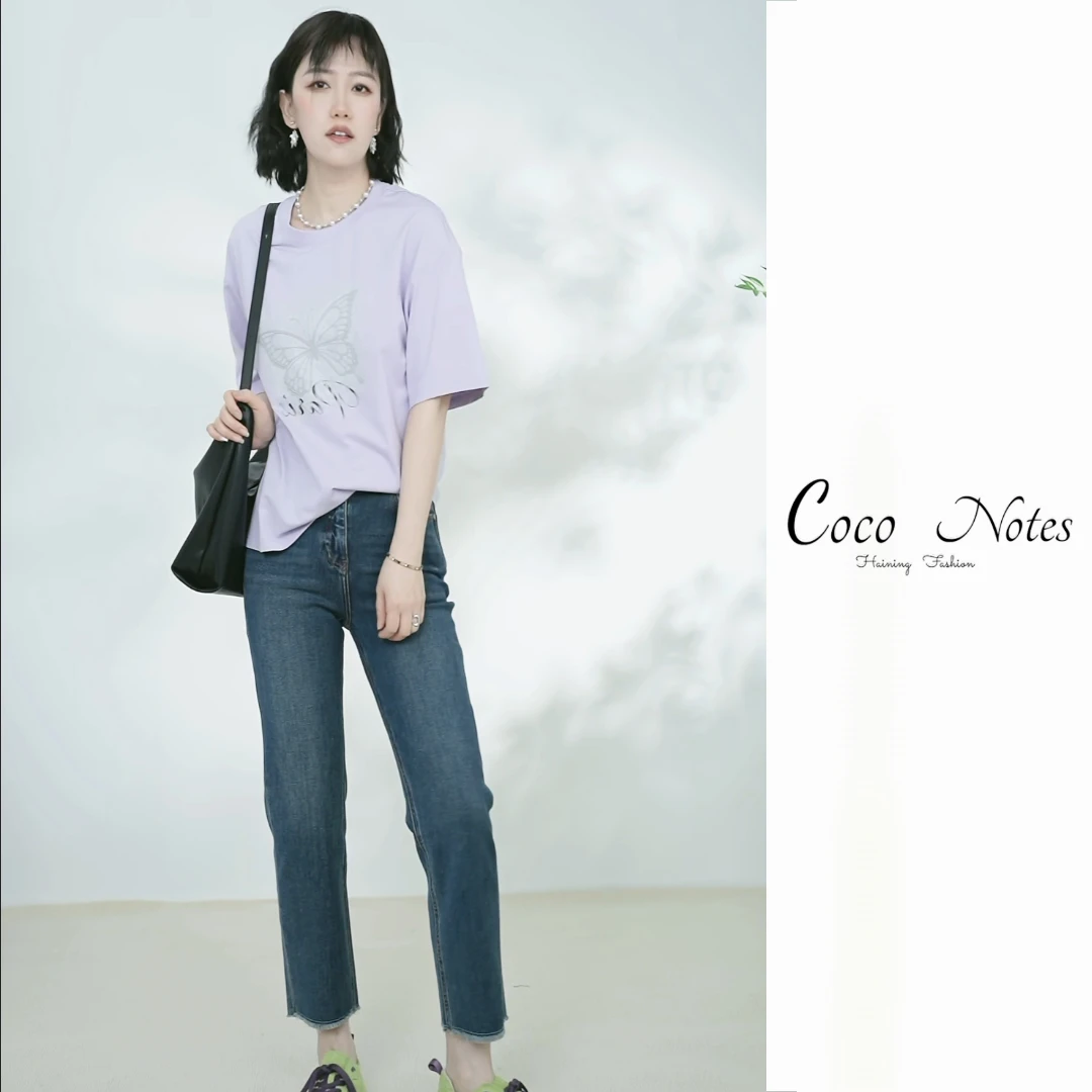 COCO NOTES A126新款蝴蝶短袖夏季短袖T恤上衣