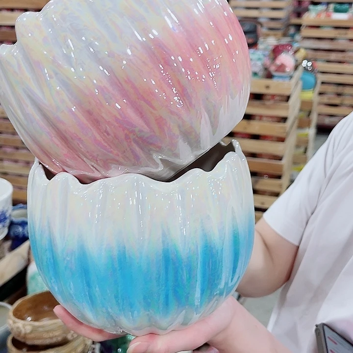 有孔，凑10元包邮陶瓷花盆发货！