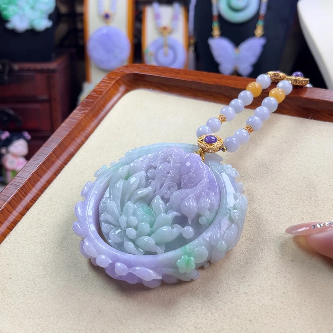 流***水翡翠未镶嵌颈饰冰
