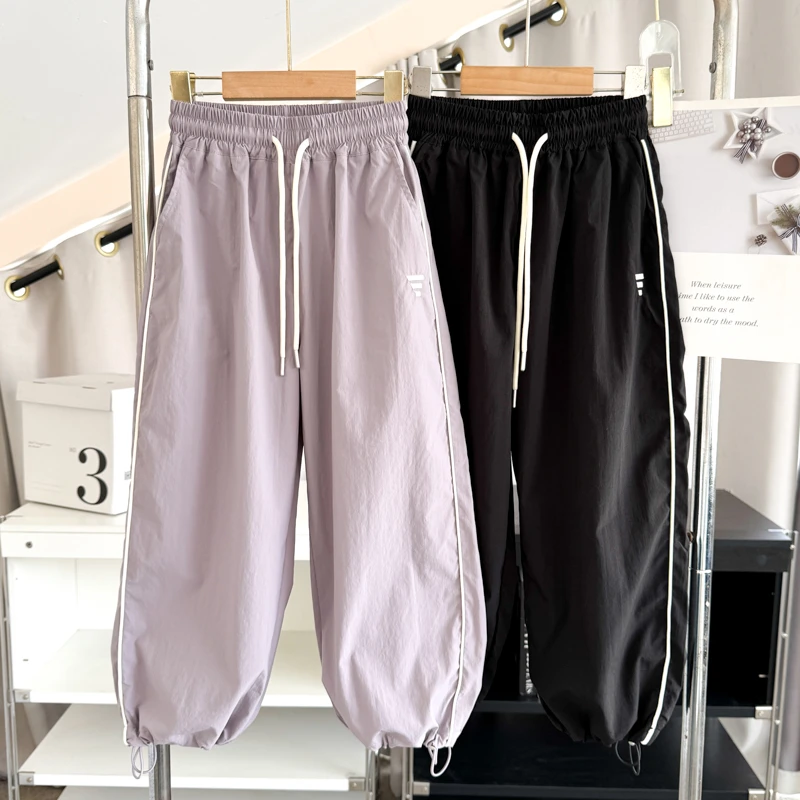 2025新款女童裤子儿童夏季薄款工装裤中大童宽松束脚长裤休闲裤潮